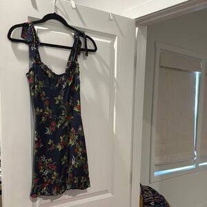 Reformation Navy Floral Dress